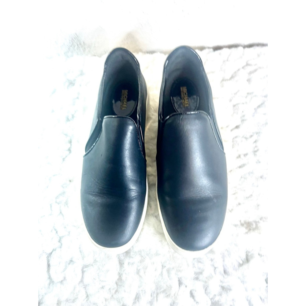 Michael Kors Brenden Black Leather slip-on fashion sneakers women size 8M